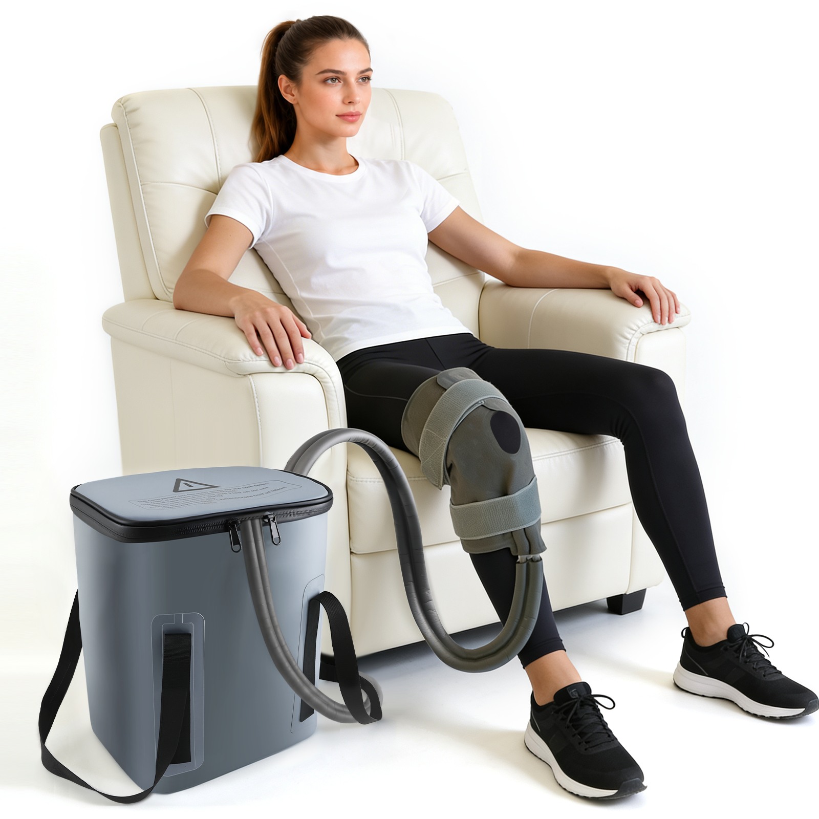 Ice Machine for Knee After Surgery - Cold Therapy Machine for Knee Replacement Post Surgery - 19Qt Bucket with Quiet Pump for Recovery & Comfort