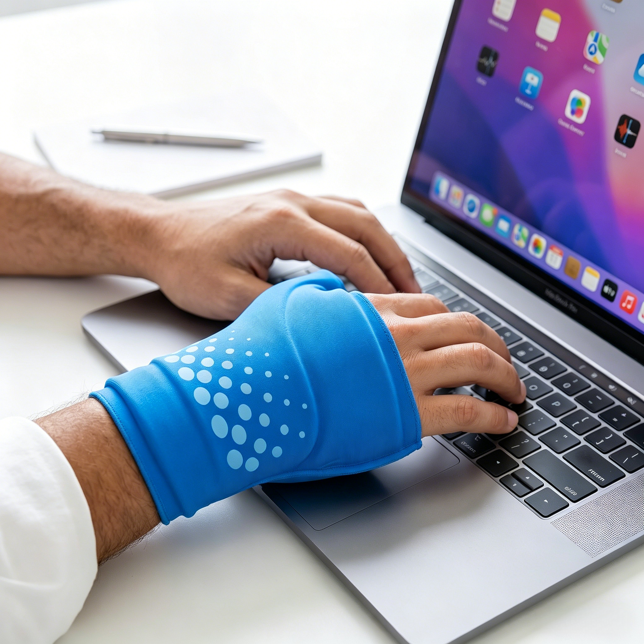 Wearable Thumb & Wrist Ice Pack Wrap, Reusable Hot/Cold Gel Hand Ice Pack with Ergonomic Fit, M/L Size for Soreness,Fatigue