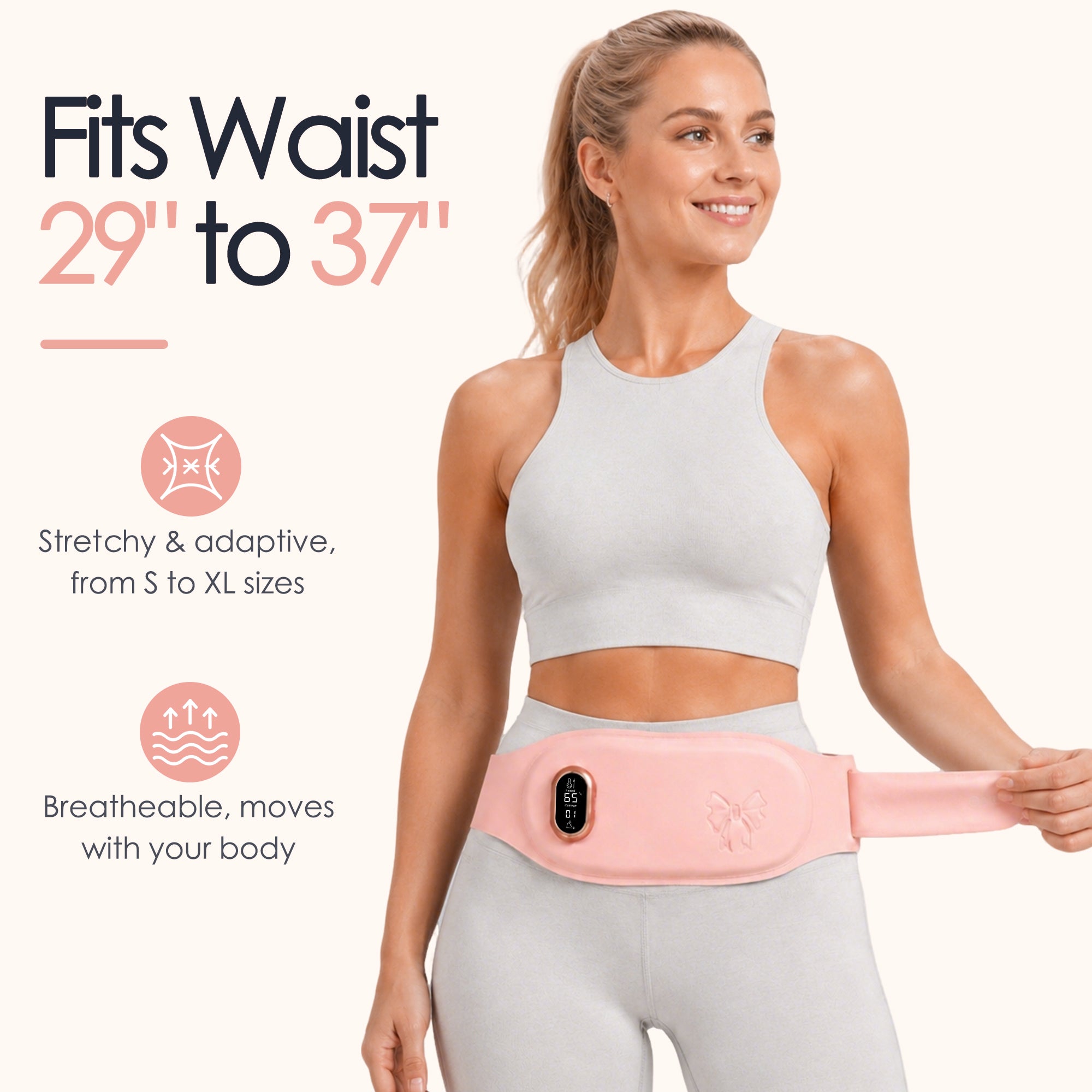 Portable Heating Pad, Pink, Electric Heating, Comfortable and Warm for Daily Use