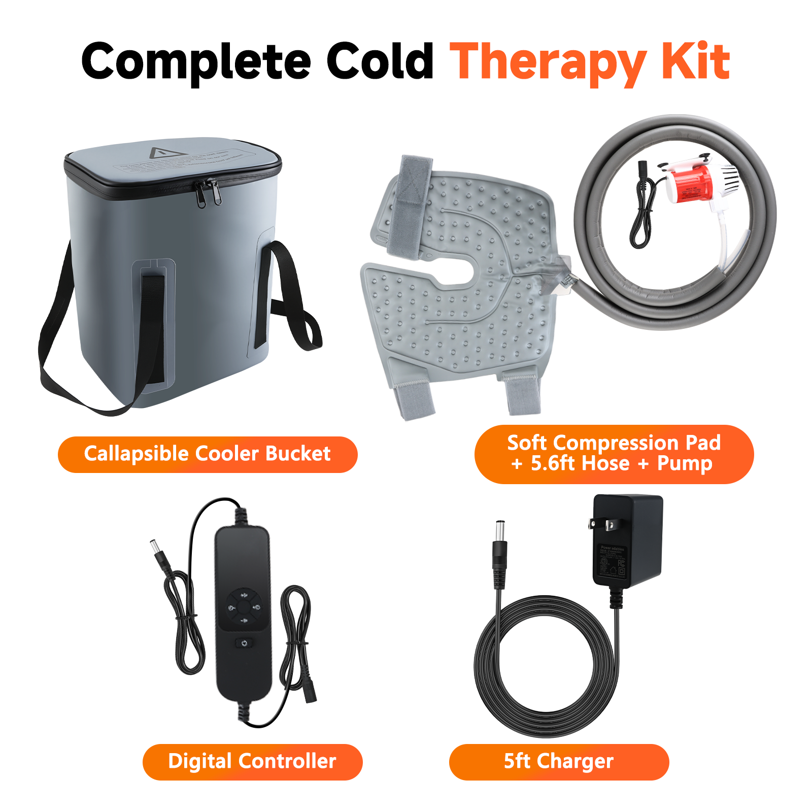 Ice Machine for Knee After Surgery - Cold Therapy Machine for Knee Replacement Post Surgery - 19Qt Bucket with Quiet Pump for Recovery & Comfort