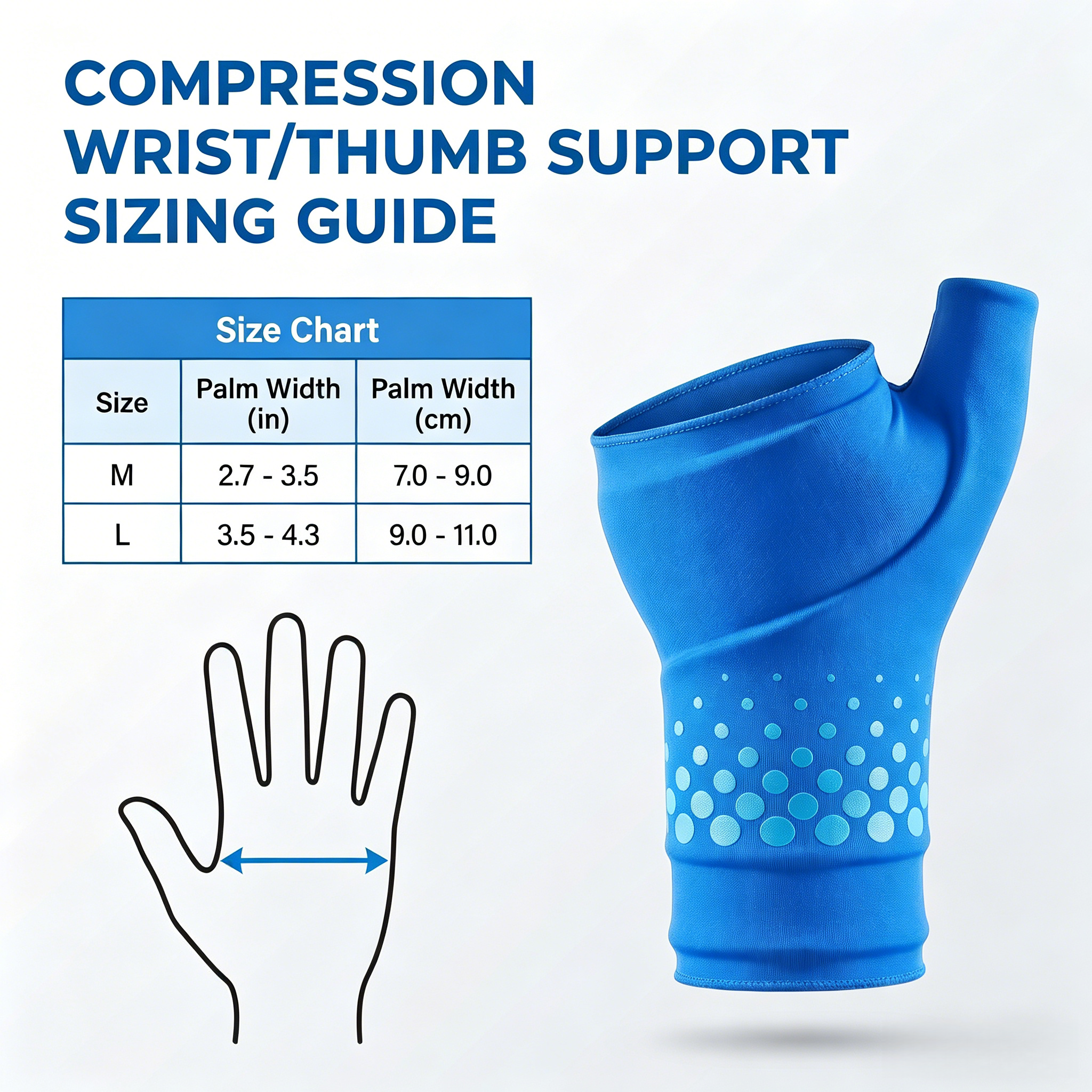 Wearable Thumb & Wrist Ice Pack Wrap, Reusable Hot/Cold Gel Hand Ice Pack with Ergonomic Fit, M/L Size for Soreness,Fatigue